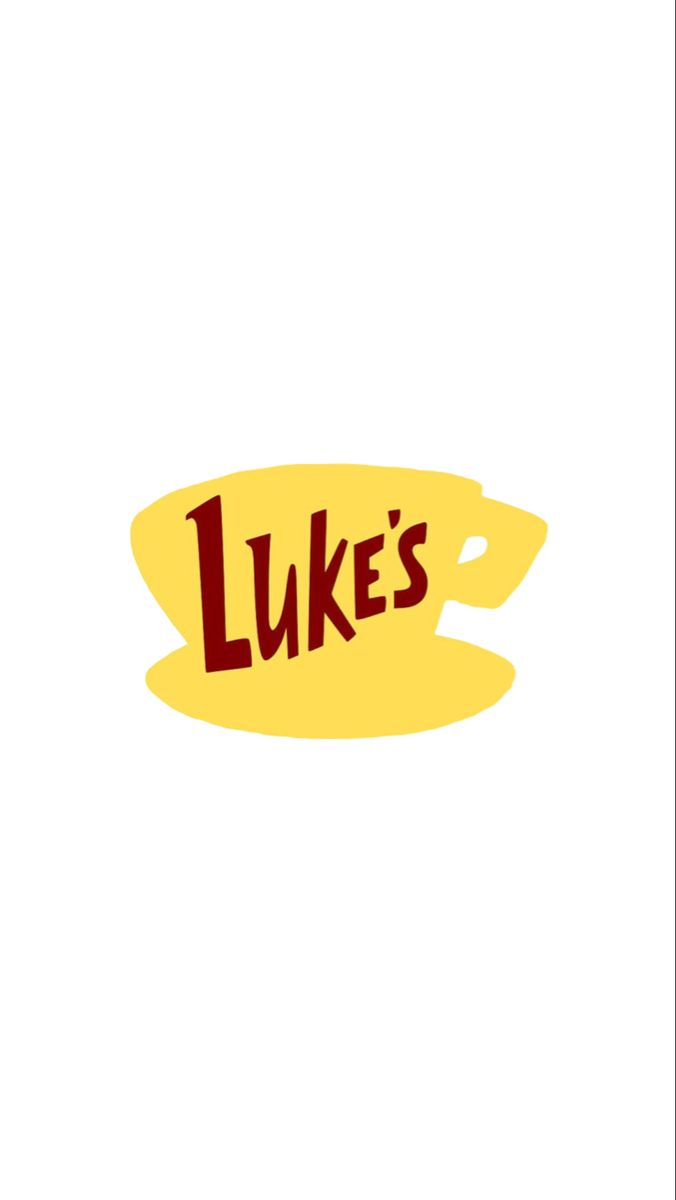 the logo for luke's is yellow with red letters and a brown outline on it