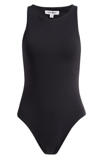 A high neck and sleeveless silhouette create timeless charm on a versatile bodysuit that will complement your summer-ready wardrobe. Jewel neck Sleeveless 75% nylon, 25% elastane Hand wash, dry flat Imported Sleeveless Bodysuit, Jewel Neck, Summer Ready, Steve Madden, High Neck, Hand Wash, Nordstrom, Wardrobe, Black