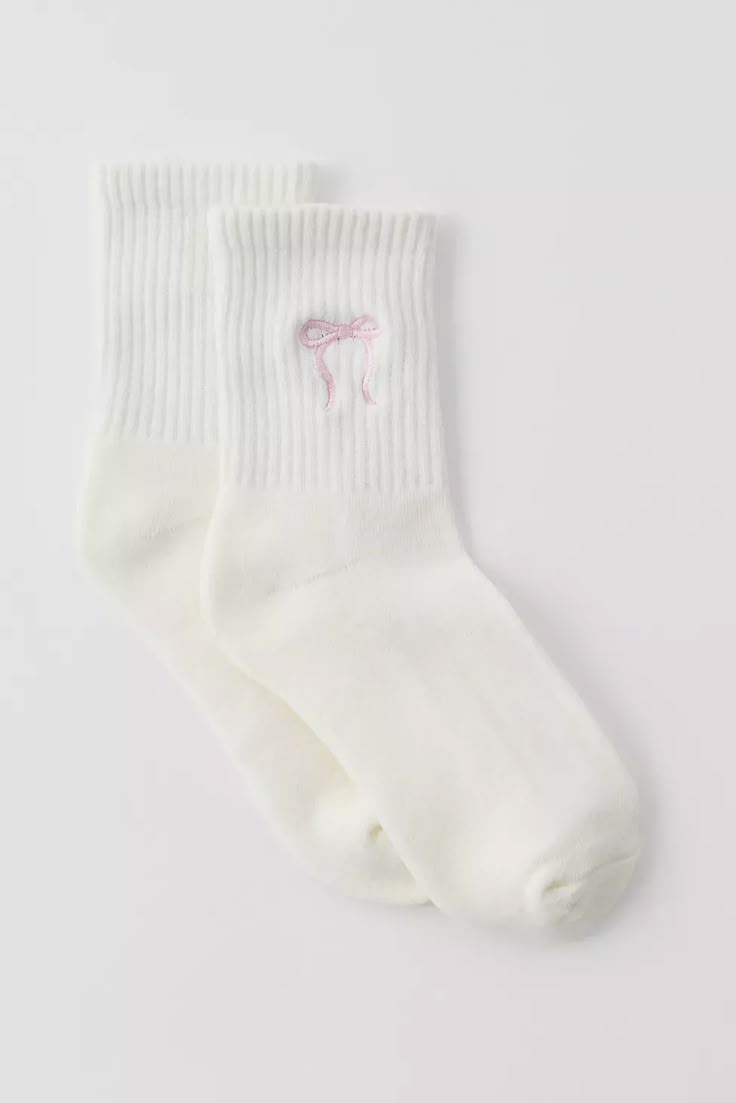 Icon Embroidered Quarter Crew Sock | Urban Outfitters Cute Socks Aesthetic, Coquette Wishlist, Space Socks, Christmas Wants, Socks Aesthetic, Sweater Socks, Sweet 16 Gifts, Comfy Socks, Snap Ideas