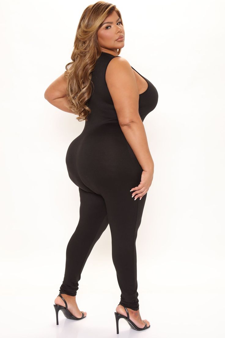 Available In Black And Olive. Jumpsuit High Neck Sleeveless Skinny Leg Hidden Back Zipper Stretch 96% Polyester 4%Spandex Imported | Jessie Skinny Leg Jumpsuit in Black size Large by Fashion Nova Slim Thick Jumpsuits & Rompers, Black Sleeveless Sporty Jumpsuit/romper, Black High Stretch Backless Jumpsuit/romper, Fashion Nova Jumpsuits & Rompers, High Neck Sleeveless, Review Fashion, Womens Loungewear, Black Jumpsuit, Rompers Women