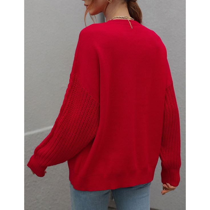 Red Crew Neck Chunky Wide Knit Sweater Wide Knit Sweater, Red Crew Neck, Color Pick, Winter Sweaters, Sleeve Sweater, Long Sleeve Sweater, Knit Sweater, Sweaters & Cardigans, Cardigans