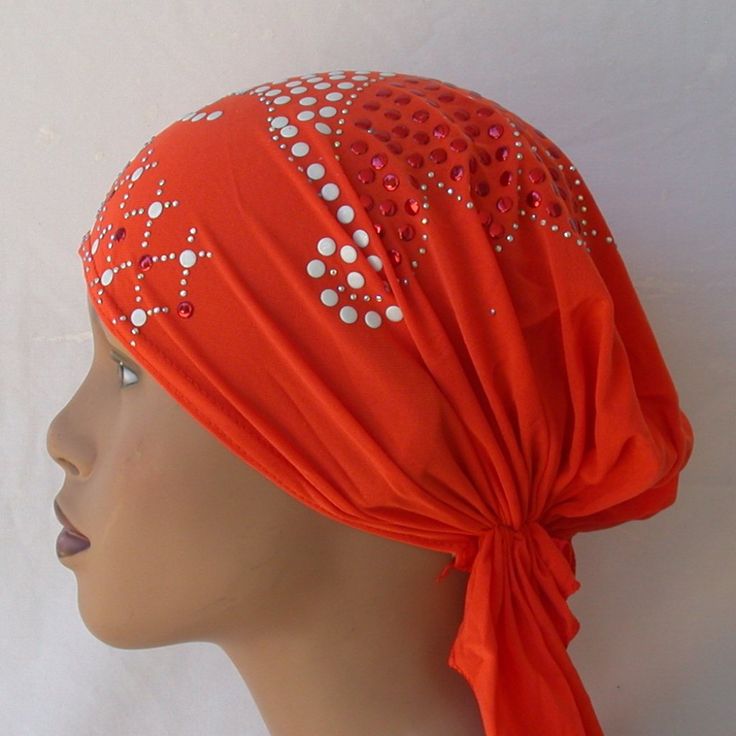 1 Piece Tie Back Turban Hijab Undercap Bonnet It Has A Small Piece Of Elastic In The Back To Keep Fitted On Your Head This Is A Tie Back Cap So You Can Tie It Or Tuck The Tails Into The Cap Holds Hair In Place And Helps Prevent Scarf From Slipping Also Protects Your Hair From Being Pulled By Slipping Scarves Which Create Hair Loss Super Smooth You Can Not Feel The Embellishments On The Cap From The Inside Brand New Never Worn Bundle Orders 3+ Get 20& Discounts Ships Same Day Or Next Day Excludin Spring Adjustable Headwrap, One Size Summer Headwrap Hat, Adjustable Orange Beanie Hat, Adjustable Orange Beanie, Orange Adjustable Beanie Hat, Casual Adjustable Red Headscarf, One Size Orange Cap, Orange One Size Cap, Orange One-size Cap