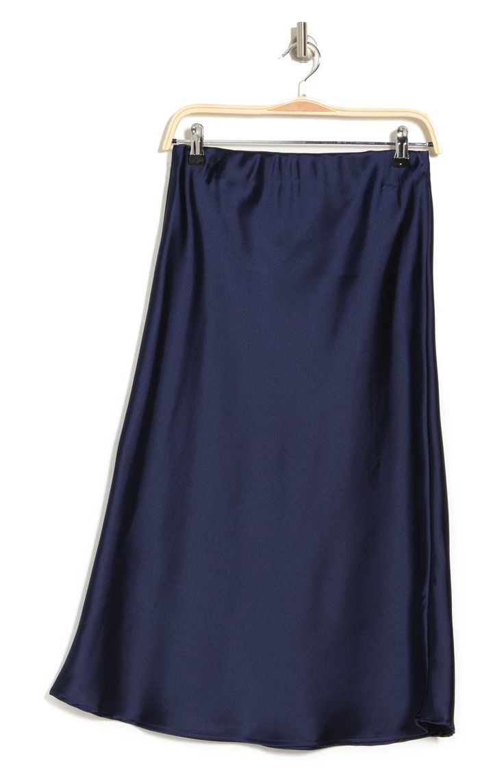 Elevate your wardrobe with this pull-on bias satin midi skirt for elegant, feminine style. 31" length (size S) Elasticized waist Pull-on style Satin construction 97% polyester, 3% spandex Machine wash cold, line dry Made in USA Model’s stats for sizing: 5’10” height, 34” bust, 27” waist, 35” hips. Model is wearing size S. Silk Bias Cut Midi Skirt, Silk Midi Skirt With Bias Cut, Relaxed Bias Cut Midi Skirt, Relaxed Bias Cut Satin Maxi Skirt, Relaxed Satin Bias Cut Maxi Skirt, Relaxed Fit Satin Maxi Skirt With Bias Cut, Flowy Satin Skirt With Bias Cut, Classic Silk Midi Skirt, Solid Silk Skirt With Lining