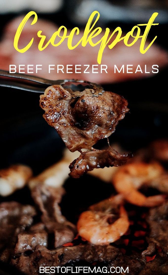 crockpot beef freezer meals on a fork