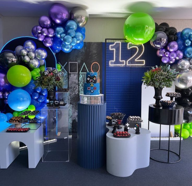 balloons and decorations are on display at an event