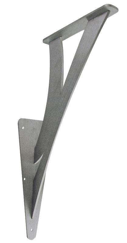 a metal shelf bracket on a white background