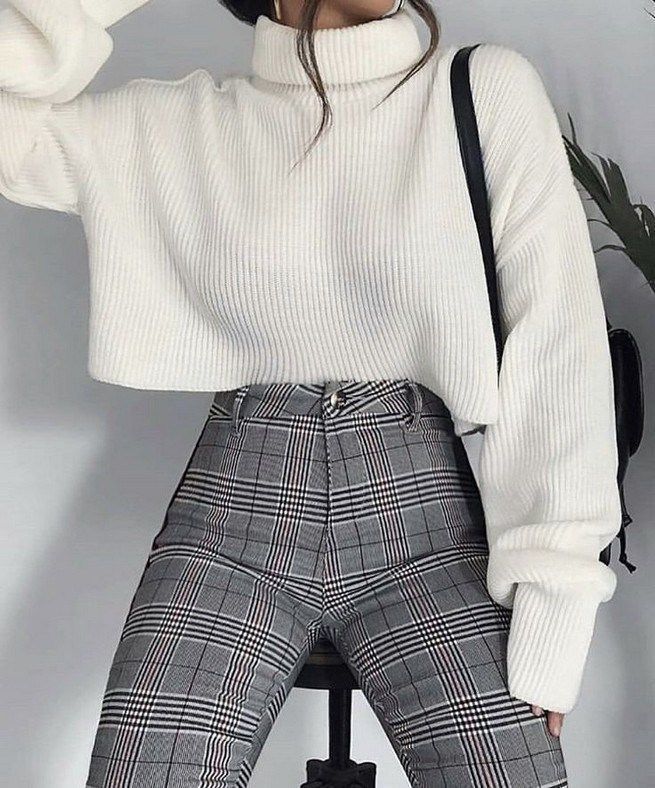 Cooler Style, Fest Outfits, Checkered Pants, Chic Winter Outfits, Chique Outfits, Pullover Outfit, Vintage Diy, Winter Trends, Mode Inspo