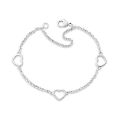 Buy Heart Station Charm Bracelet for USD 78.00 | James Avery Heart Bracelet With Extender As Gift, Adjustable Heart Bracelet With Extender, White Gold Charm Bracelet For Everyday, Adjustable Double Heart Sterling Silver Charm Bracelet, Everyday Charm Bracelet With Heart Charm, Adjustable Sterling Silver Double Heart Charm Bracelet, Silver Dainty Charms, Mother's Day Metal Charm Bracelet, Nickel-free Bracelets For Valentine's Day