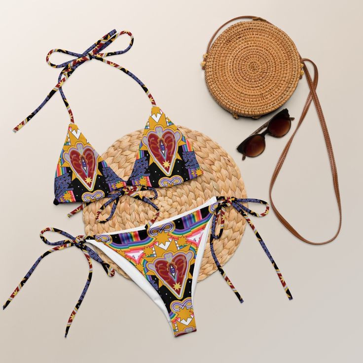 Hi Thank you for being here ⭐️ Original Unique Illustration Eco Friendly Bikini Original Design: This Trippy Heart Bikini is more than just swimwear; it's a wearable piece of art that embodies the essence of self-expression and liberation.  Sizing Style & Fit :  With sizes available up to 6XL, this bikini caters to a wide range of body types, embracing inclusivity and celebrating the beauty of diversity. 🦋 Detailed size chart can be found on the last image of this listing. 🦋 Adjustable: The it Adjustable Printed Swimwear For Poolside, Festival Printed Fitted Swimwear, Festival Fitted Printed Swimwear, Bohemian Fitted Swimwear For Festival, Bohemian Fitted Festival Swimwear, Adjustable Printed Swimwear For Pool, Adjustable Printed Swimwear For The Pool, Adjustable Multicolor Swimwear For Sunbathing, Adjustable Printed Triangle Top Swimwear