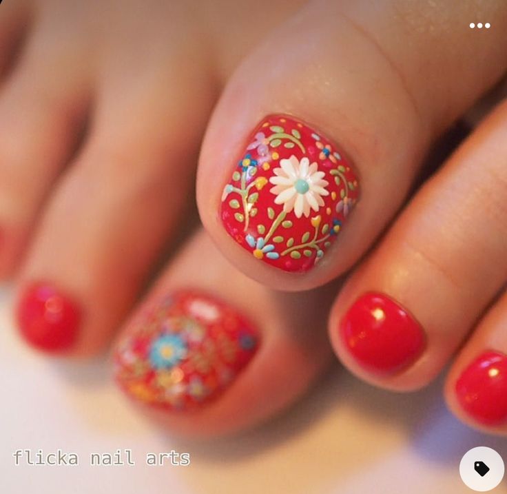 Mexican Nails, Spring Nail Designs, Cute Toe Nails, Summer Toe Nails, Pedicure Designs, Easter Nails, Get Nails, Toe Nail Designs, Pedicure Nail Art