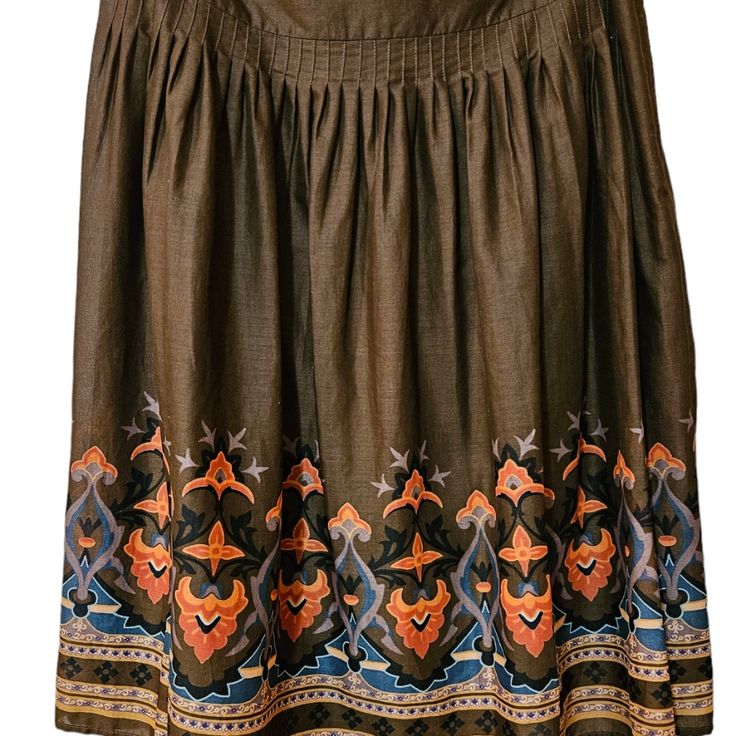 Pre-Owned In Excellent Condition With No Flaws Seen. Looks Brand New. Great Fairy Prairie Bohemian Cottagecore Gypsy Grunge Styles. Fully Lined And Pleated Skirt With Pleats, Bohemian Cottagecore, Cotton Midi Skirt, Orange Brown, Grunge Fashion, Midi Skirt, Womens Skirt, Size 2, Brand New