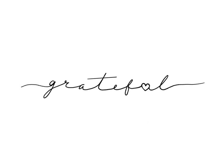 the word grateful written in cursive writing on a white background with black ink