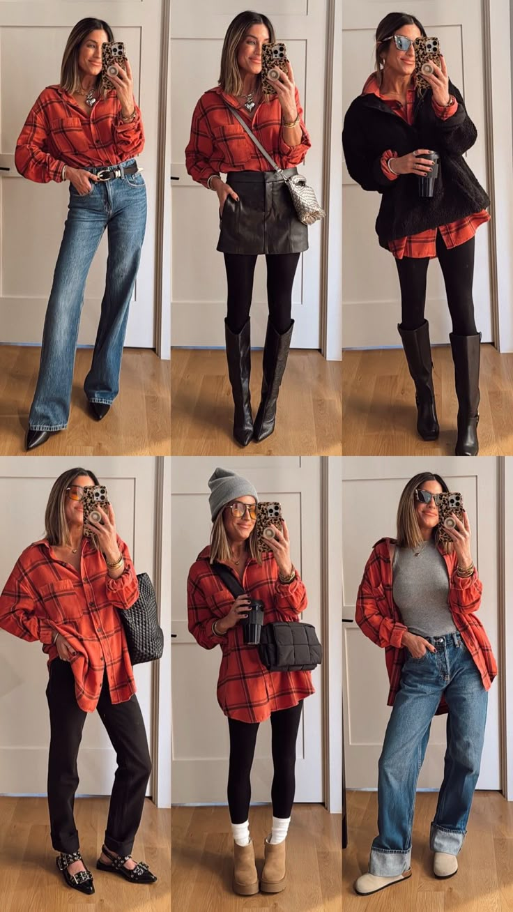 How To Wear Oversized Flannel, Flannel Women’s Outfit, Flannel Work Outfit, Flannel Outfits For Women Fall, Flannel Over Dress, Oversized Flannel Outfit, Flannel Shirt Outfit Women, Flannel Outfits For Women, Boho Chic Outfits Fall