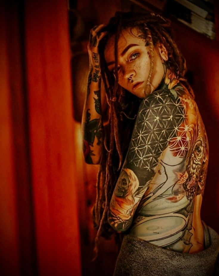 Morgin Riley, Comfortable In My Own Skin, Inked Girls, Right Now, Dreadlocks, Felt, Saree, Tattoos, Skin