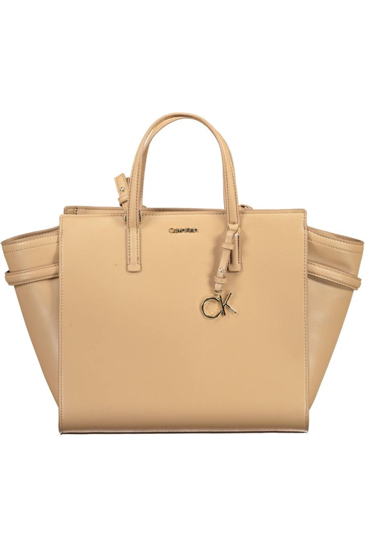 Make every outing an event with the Calvin Klein statement handbag. Its beige hue seamlessly melds with contrasting details for a bold, yet sophisticated look. The adjustable and removable shoulder strap offers versatile carrying options, while the secure zip closure keeps your essentials safe. Inside, a pocket neatly stores your smaller valuables. Crafted from a durable blend of polyester and polyethylene, this bag isn’t just chic—it’s eco-conscious, utilizing recycled materials for the fashion Beige Double Handle Satchel For On-the-go, Modern Calvin Klein Shoulder Bag, Modern Neutral Bags With Handles, Modern Crossbody Bag With Handles, Luxury Neutral Top Handle Shoulder Bag, Calvin Klein Leather Bag For On-the-go, Modern Cream Shoulder Bag With Handles, Luxury Neutral Satchel Shoulder Bag, Modern Satchel Tote With Detachable Strap