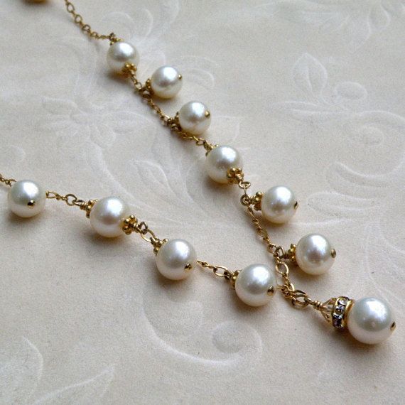 Bride White Pearl Necklace, 14k Gold Filled, Real Freshwater Pearls, Bridal Wedding Jewelry, June Bi Elegant Pearl Wire Wrapped Necklaces, Elegant Pearl Jewelry With Wire Wrapped Detail, Elegant Wire Wrapped Pearl Necklace, Delicate Pearl Necklace For Jewelry Making, Elegant Wire Wrapped Round Bead Necklaces, Elegant Wire Wrapped Necklaces With Round Beads, Formal Wire Wrapped Pearl Jewelry, Elegant Wire Wrapped Pearl Necklace Gift, Elegant Wire Wrapped Pearl Necklace For Gift