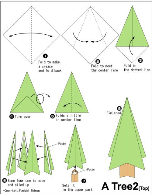 how to make an origami tree out of paper - step by step instructions