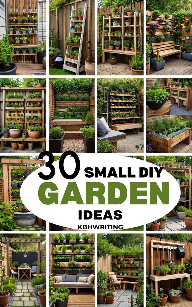 30+ Small Garden DIY Ideas Planting Small Garden, Mini Garden In Pot, Vertical Garden Small Spaces, Vertical Garden Bed, Vertical Gardens Outdoor, Gardening Diy Ideas, Small Patio Vegetable Garden, Mini Garden Ideas Small Spaces Indoor, Mini Garden Ideas Small Spaces Balcony