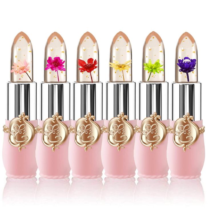 PRICES MAY VARY. One of a Kind Design - lip gloss features a small real flower inside with gold flakes in each lipstick and a compact case allowing you to take our products anywhere Moisturizing ingredients - made with cocoa butter, bees wax, and essential oils to keep your lips hydrated Effect - Hydrating/long-lasting / shimmer / anti-aging / safe / colour temperature change, so you have your exclusive lip color at different times. Benefits - Flower infused lipstick/lip balm, moist lips, preven Bridgerton Makeup, Flower Lipstick, Flower Jelly, Jelly Flower, Funny Makeup, Moist Lips, Jelly Lipstick, Color Changing Lipstick, Batons Matte