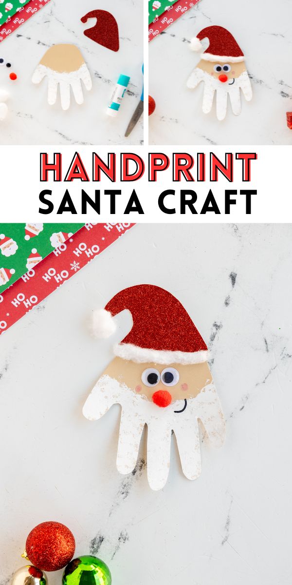 handprint santa craft for kids to make