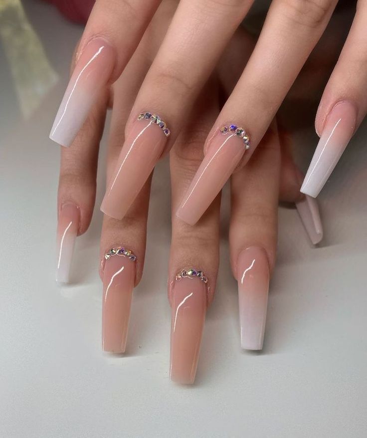 Unghie Sfumate, Tapered Square Nails, Ombre Acrylic Nails, Simple Acrylic Nails, Long Acrylic Nails Coffin, Acrylic Nails Coffin Pink, Long Square Acrylic Nails, Bling Acrylic Nails, Acrylic Nails Coffin Short