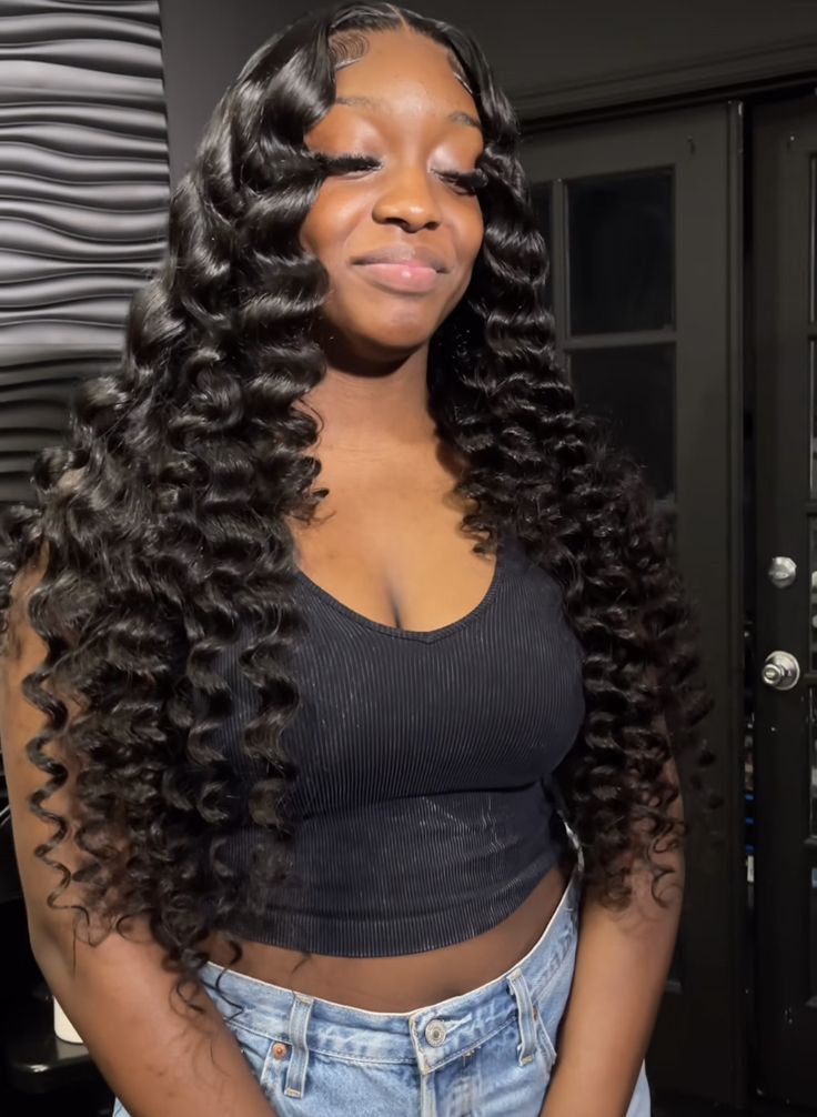 Sew In Curls, Curly Braided Hairstyles, Exotic Hairstyles, Frontal Wig Hairstyles, Black Ponytail Hairstyles, Birthday Hairstyles, Edges Hair, Cute Box Braids Hairstyles, Frontal Hairstyles