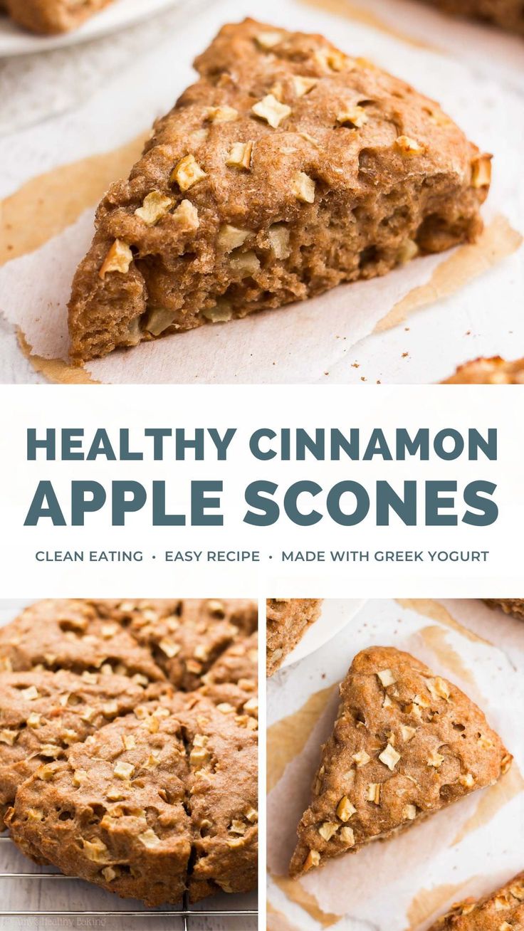 healthy cinnamon apple scones with text overlay