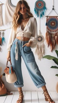 Bohemian Winter Outfits, Stile Hippie Chic, Boheme Style, Casual Boho Outfits, Looks Hippie, Casual Boho Style, Stile Boho Chic, Look Boho Chic, Chique Outfit