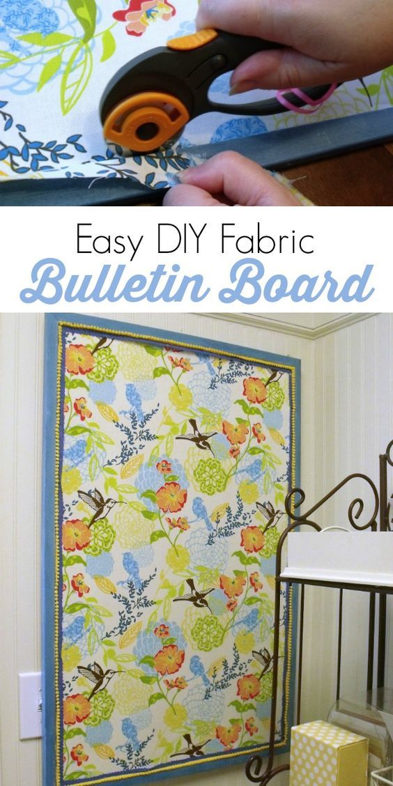 the easy diy fabric bulletin board is perfect for kids to use in their home