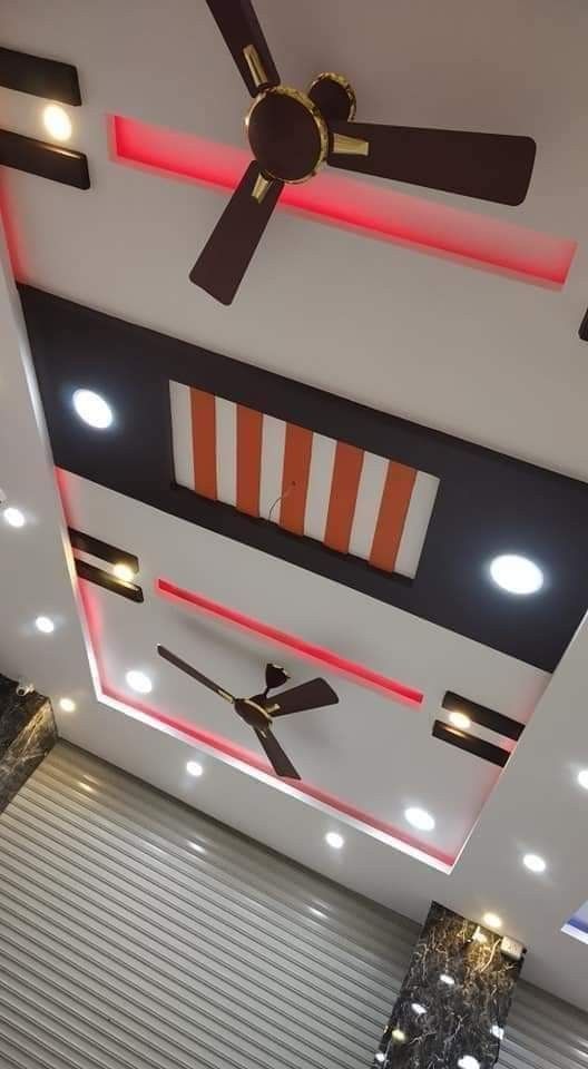 an overhead view of a ceiling with lights