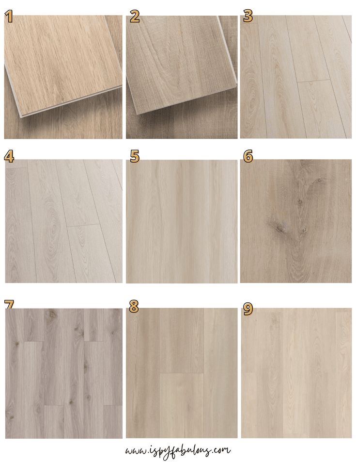 the different types of wood flooring in various styles and colors, including white oak