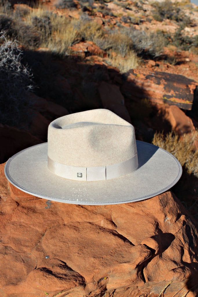 Lenox Wool Rancher, as seen on Whitney Rife – Glitzy Bella Cream Wide Brim Panama Hat For Rodeo, Western Wide Brim Boater Hat For Ranch, Beige Wide Brim Hat For Rodeo, Fitted Cream Western Panama Hat, Fitted Cream Panama Hat In Western Style, Ranch Style Flat Brim Fedora, Western Beige Flat Brim Hat, Beige Flat Brim Boater Hat For Rodeo, Western White Boater Hat With Flat Crown