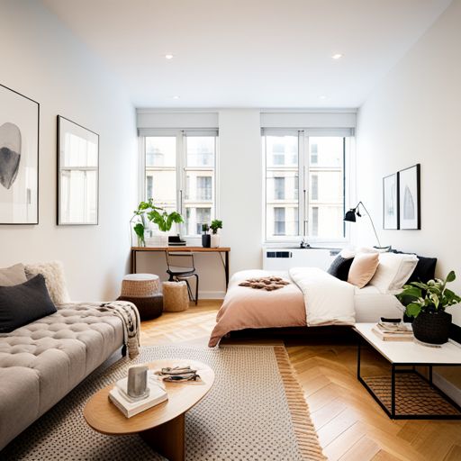 a living room filled with furniture and lots of window sill mounted pictures on the wall