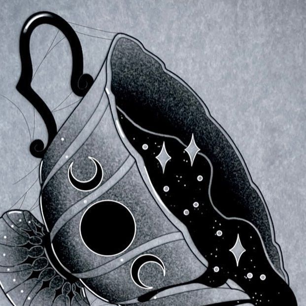 a black and white drawing of a mask on top of a piece of paper with stars