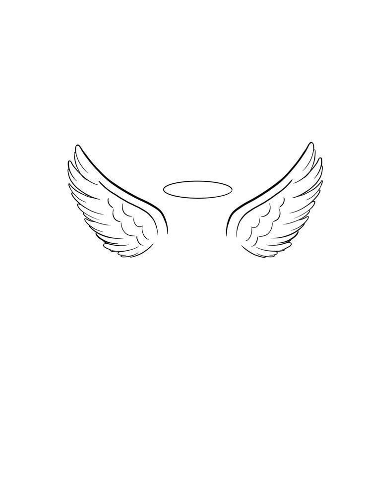 the outline of two wings with an oval in the middle and one wing above it