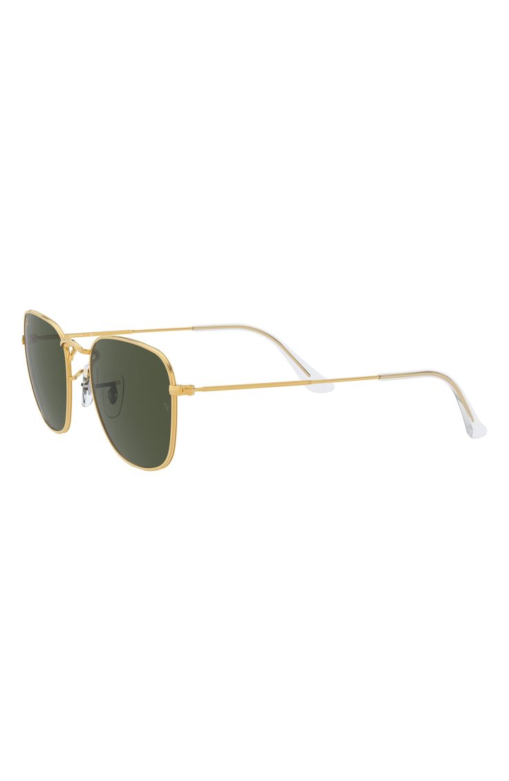 Retro-cool square sunglasses crafted in Italy make a timeless and sophisticated style statement, while adjustable nose pads ensure custom comfort. 54mm lens width; 20mm bridge width; 145mm temple length 100% UV protection Prescription-compatible Adjustable nonslip nose pads Metal Made in Italy Gold Square Frame Aviator Sunglasses With Uva Protection, Gold Polarized Square Frame Sunglasses, Classic Square Sunglasses With Tinted Lenses, Gold Square Frame Sunglasses With Polarized Lenses, Gold Rectangular Sunglasses With Uva Protection, Adjustable Rectangular Sunglasses With Gradient Lenses, Adjustable Rectangular Sunglasses With Polarized Lenses, Classic Sunglasses With Gradient Lenses For Square Face, Classic Gold Square Frame Sunglasses