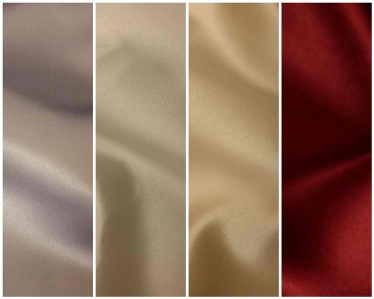 four different colors of satin fabric with the same color as it appears in this image