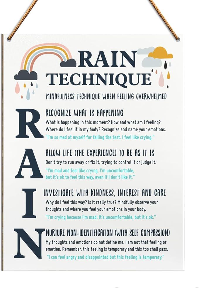 Rain Technique, School Social Worker Office, Office Wood Wall, Mental Health Classroom, Mental Health Board, Art Therapist Office, Social Worker Office, Health Classroom, Social Worker Office Decor