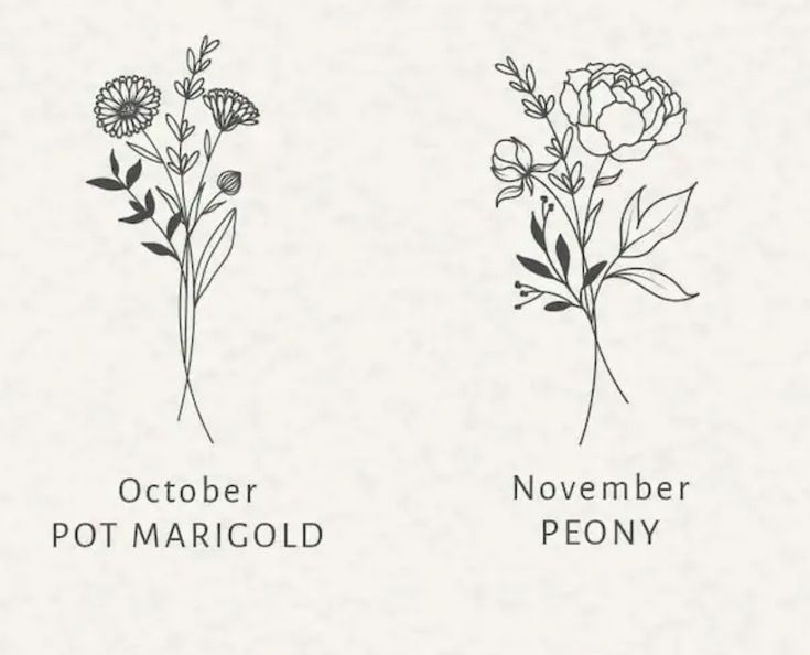 three different types of flowers are shown in black and white, each with the same name