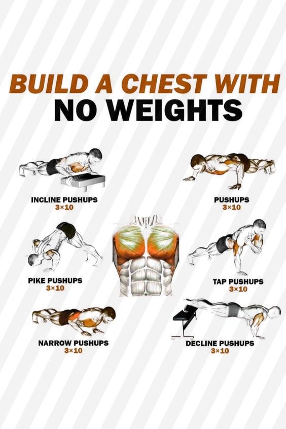 a poster showing how to build a chest with no weights