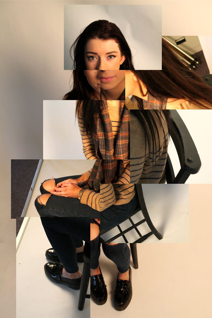 a woman sitting on top of a wooden chair