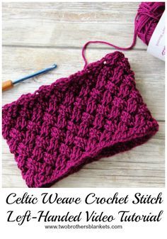 the crochet stitch is being used to make a pouch for yarn and thread