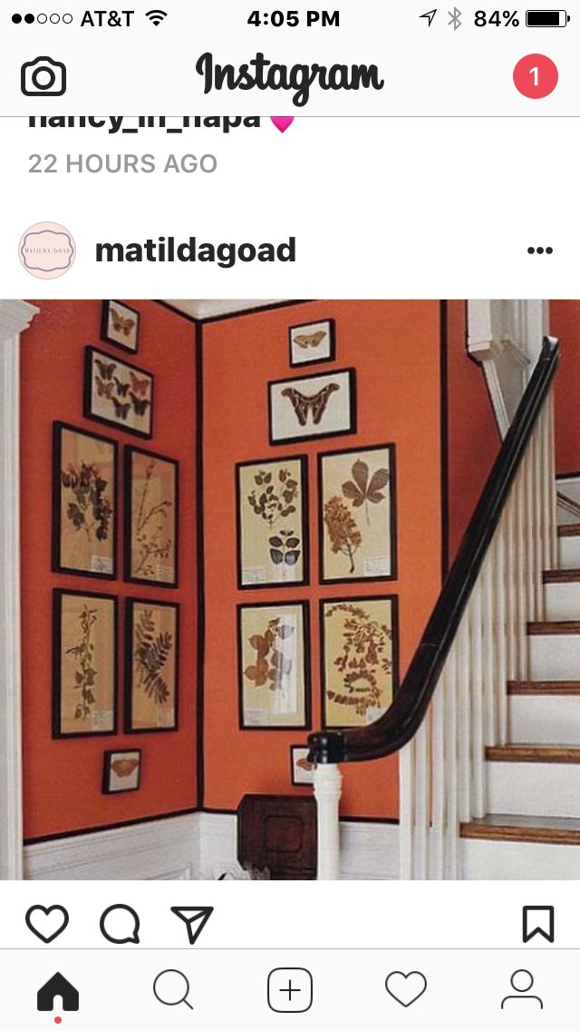 an instagram page with pictures on the wall and stairs