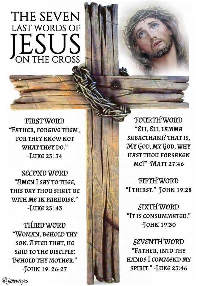 a cross with the words of jesus on it