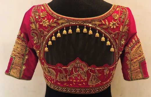 Doli Blouse Bridal, Blause Desine For Bride, Shadi Blouse Design, Red Blouse Back Design, Navari Bridal Blouse Designs, Hand Work Blouse Doli Design, Doli Blouse Designs, Bridal Doli Blouse Designs, Wedding Embroidery Blouse Designs