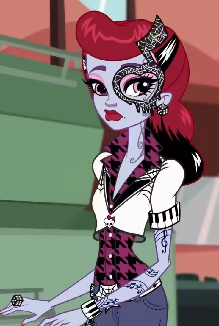 a cartoon character with red hair and makeup