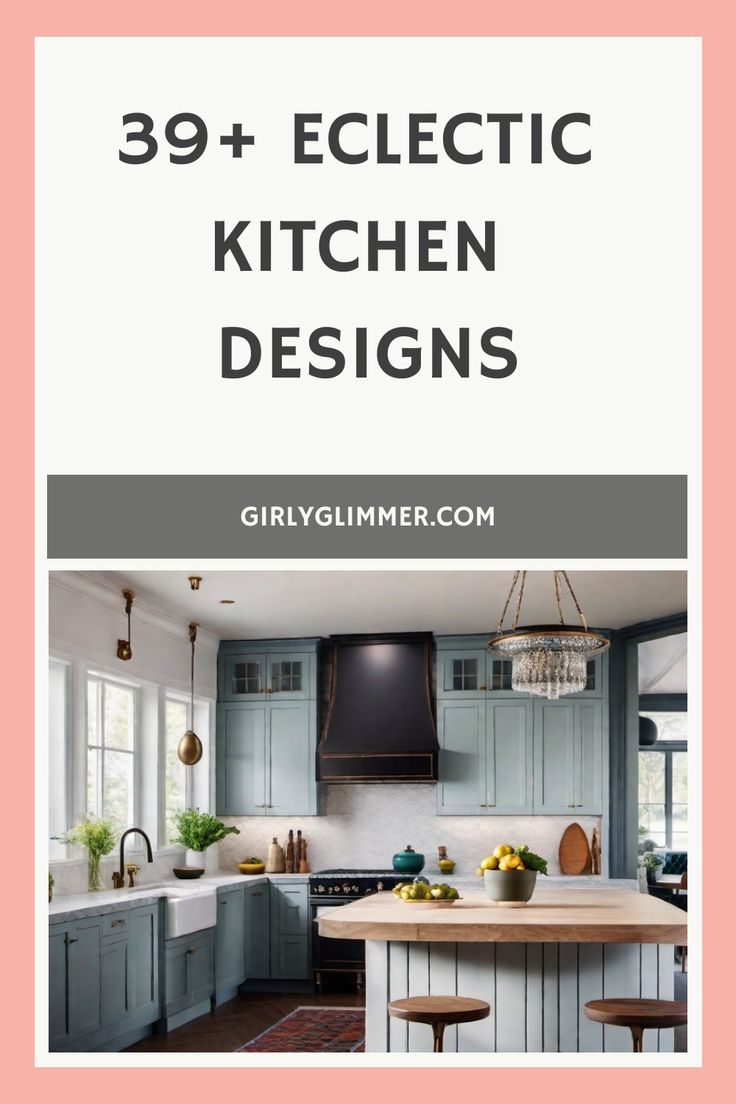 39+ eclectic kitchen designs featuring a modern kitchen with light green cabinets and wooden island. Funky Kitchen Ideas, Modern Eclectic Kitchen, Colorful Kitchens, Eclectic Spaces, Green Kitchen Walls, Eclectic Kitchen Design, Styled Kitchen, Funky Kitchen, Trendy Kitchen Colors