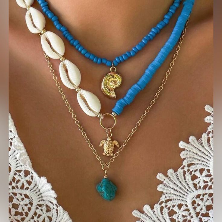 Check Our Lives Blue Necklace For Summer Vacation, Blue Jewelry For Summer Party, Blue Summer Jewelry For Party, Summer Blue Jewelry For Party, Blue Summer Party Jewelry, Bohemian Blue Beaded Necklace, Blue Bohemian Necklaces For Party, Adjustable Blue Jewelry For Vacation, Blue Necklace For Summer Parties