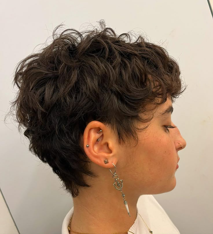 Short Hairstyle Women Fade, Overgrown Pixie Haircut, Short Curly Crochet Hair, Pixie Cut Curly Hair, Wavy Haircut, Short Curly Hairstyles For Women, Short Wavy Haircuts, Curly Pixie Hairstyles, Short Curly Pixie