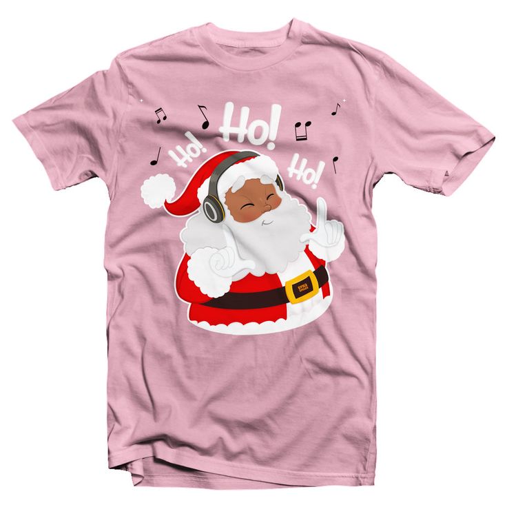 🎄Ugly Christmas Sweaters Where?! Not Here! 😜 🎄 New for the 2024 holiday season, this joyful Christmas tee features a dancing Black Santa enjoying some happy music. He's pretty in-tuned to what's hip these days. 😆 Perfect for your next holiday party or movie night, this design will have you feeling good and ready to celebrate. Words on Shirt Read:Ho! Ho! Ho! Key Features: Brand: Bella + Canvas Unisex Sizes: From XS to 4XL. Made with 100% Airlume combed and ring spun cotton. Easy Care: Wash in Pink Crew Neck T-shirt For Holidays, Fun Christmas Crew Neck T-shirt, Pink Christmas T-shirt With Short Sleeves, Fun Christmas Short Sleeve T-shirt, Fun Christmas Holiday T-shirt, Fun Holiday T-shirt With Short Sleeves, Holiday Fun Short Sleeve T-shirt, Fun Short Sleeve T-shirt For Holidays, Smile Gift